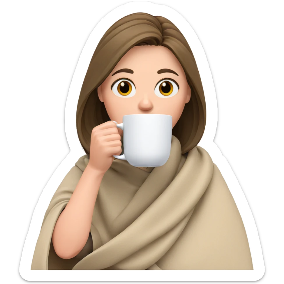girl sipping from mug sticker