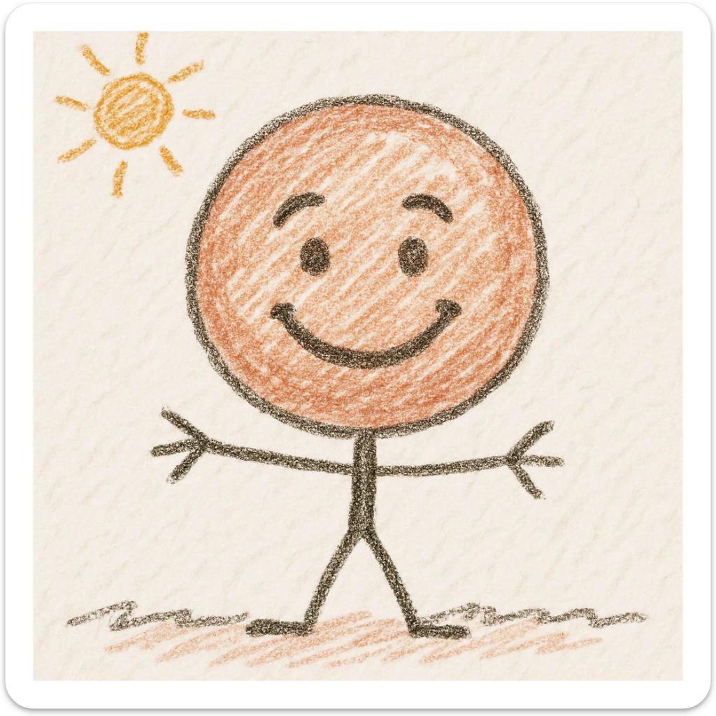 rose gold emoji, children doodle style, playful lines sticker