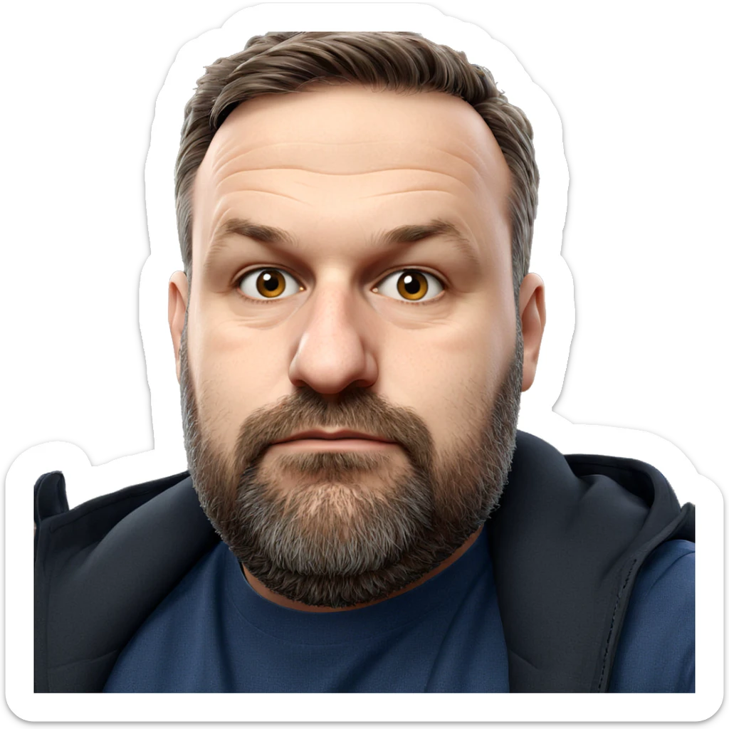 portrait of a bearded man sticker