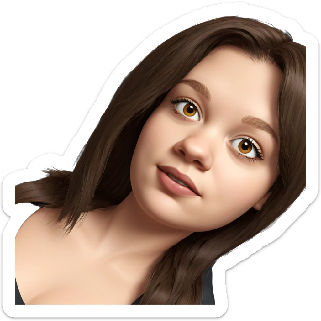 brown haired girl portrait sticker