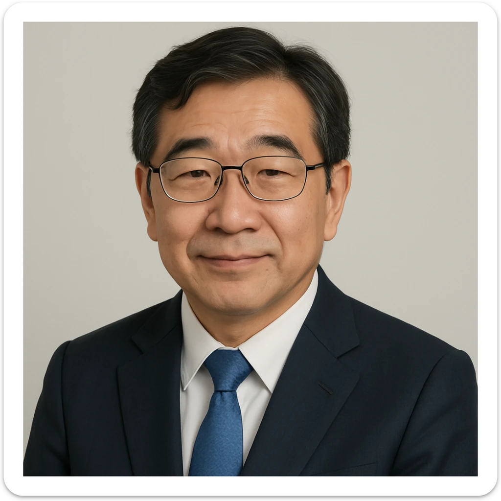 Make this portrait of Haruhisa Morimoto realistic with lifelike facial features, natural lighting, photorealistic style, and a clean background. sticker