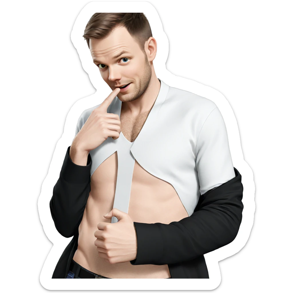 realistic portrait of stylish man sticker