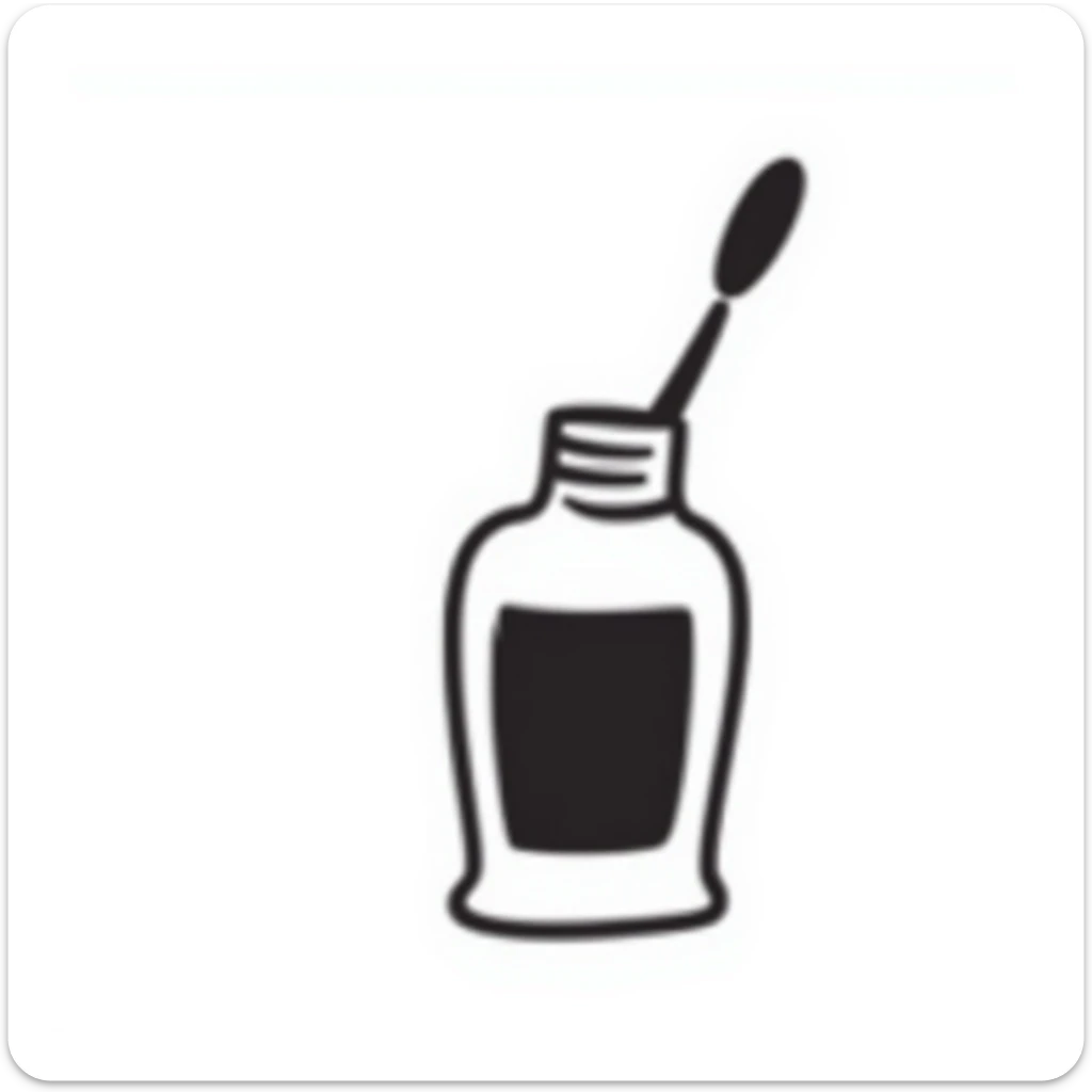 Nail polish bottle with small brush sticker