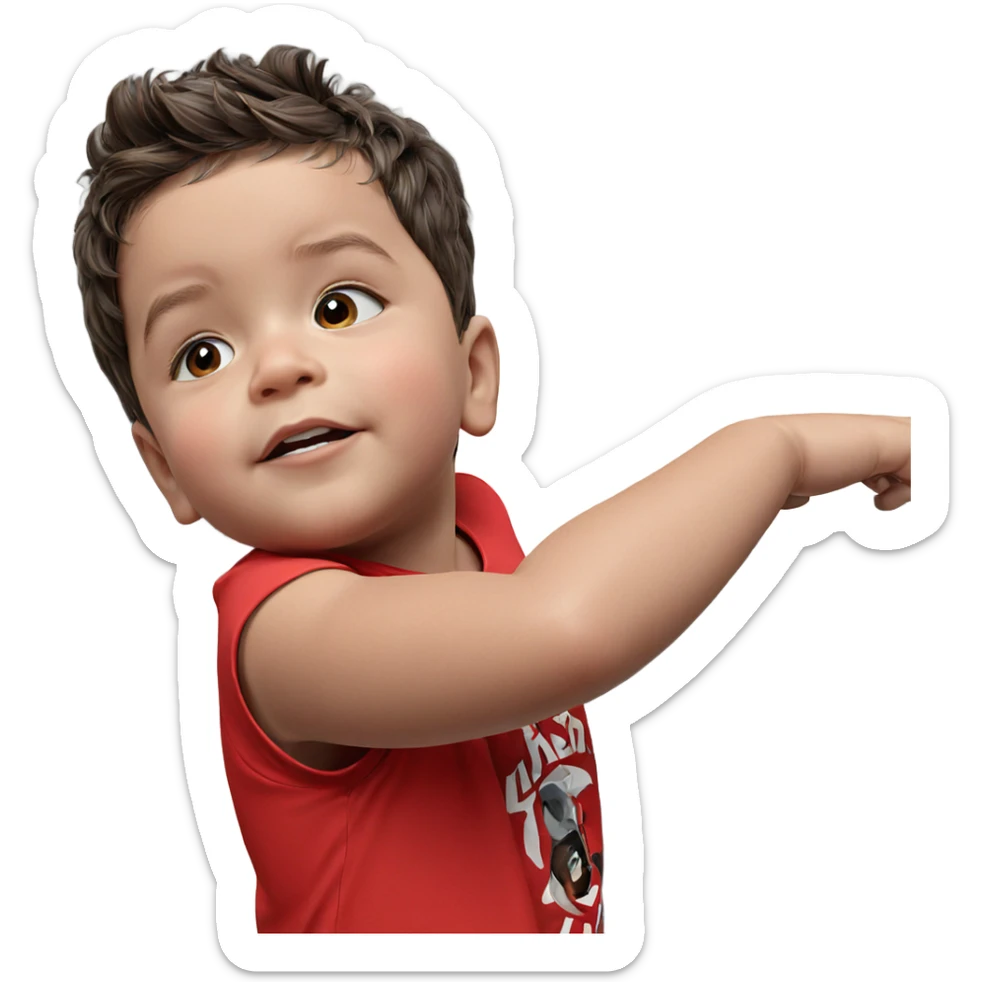 realistic portrait of boy sticker