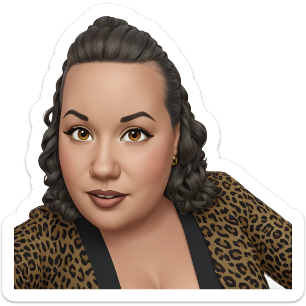 leopard print girl portrait sticker