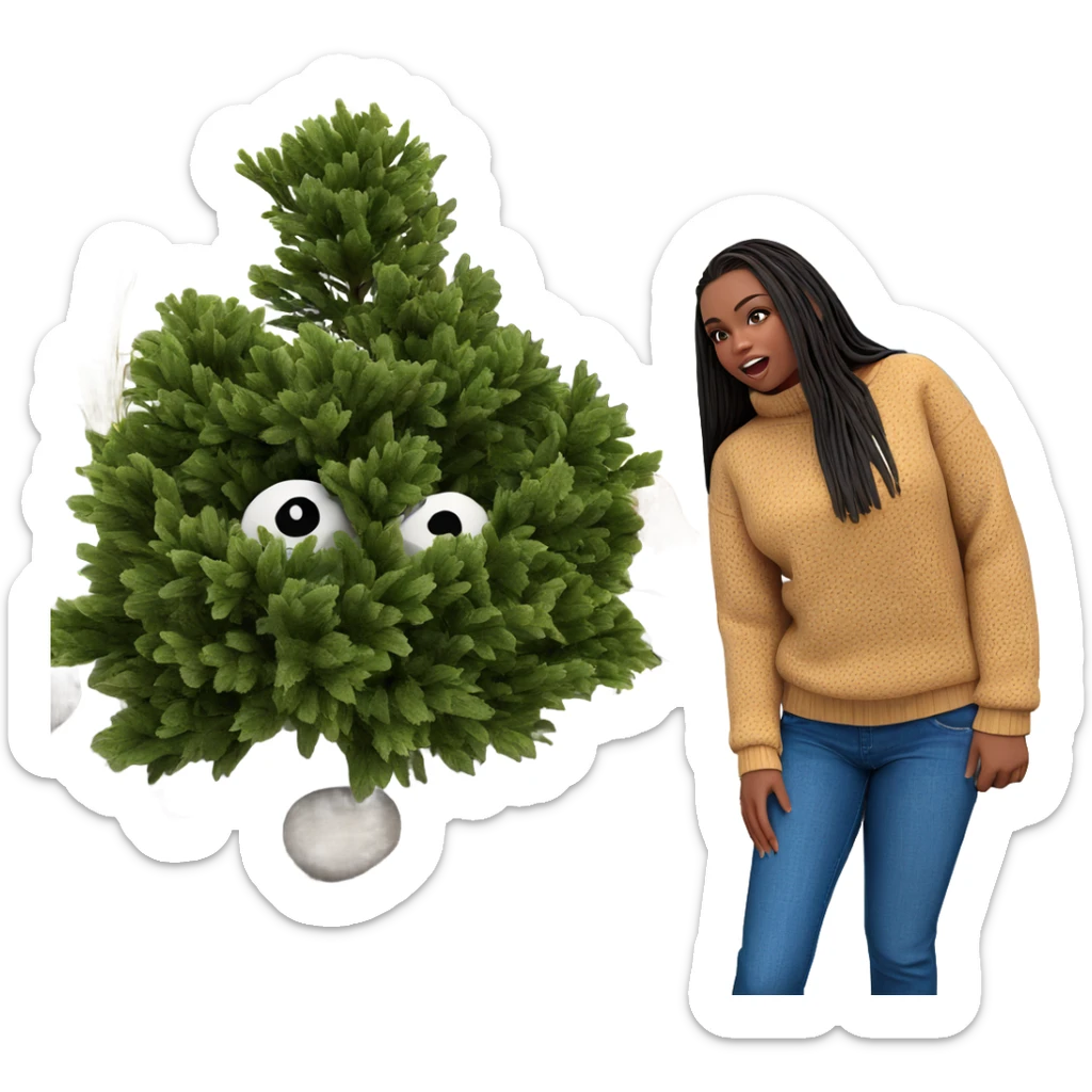 confident girl in cozy sweater sticker