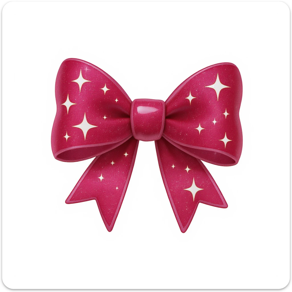 bow emoji, cute and shiny, with sparkles sticker