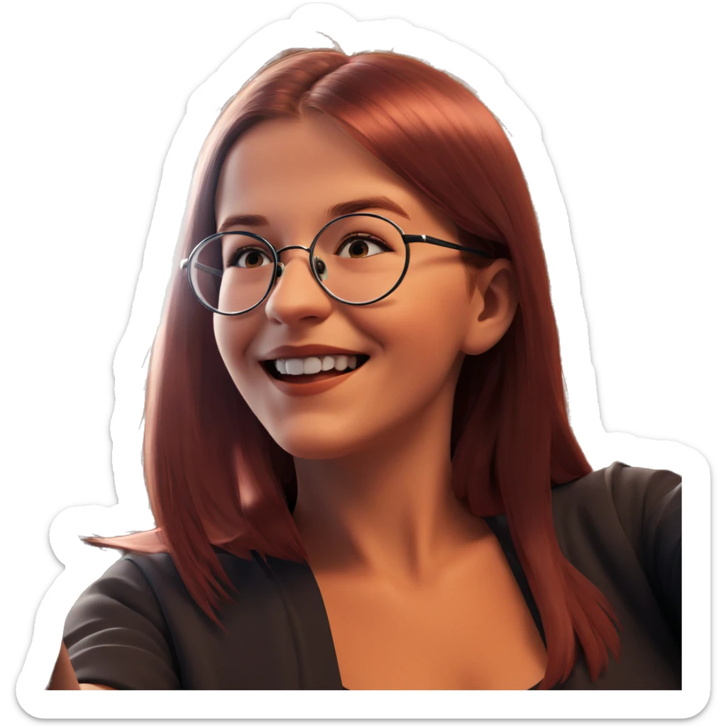 girl taking cheerful selfie sticker