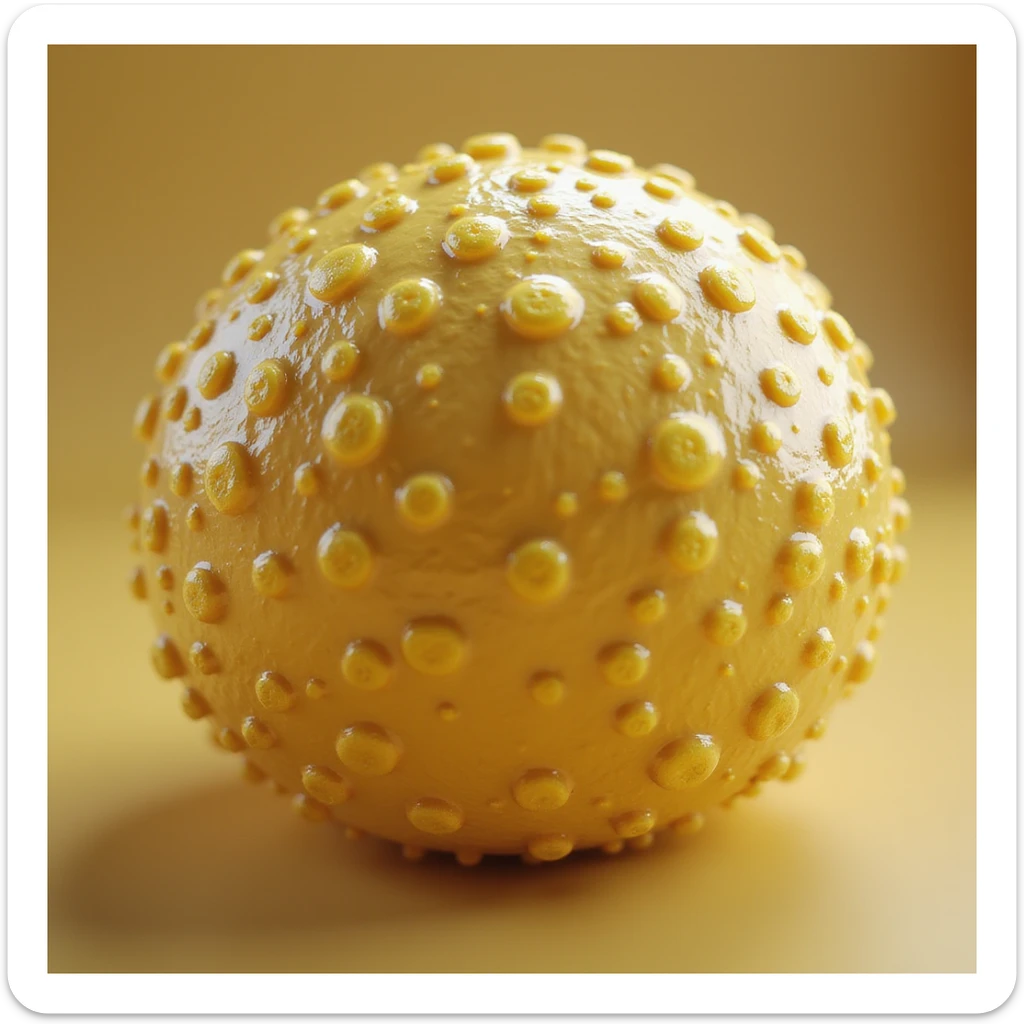 hyperrealistic 3d yellow fat cell (adipocyte), no background, slightly different view sticker