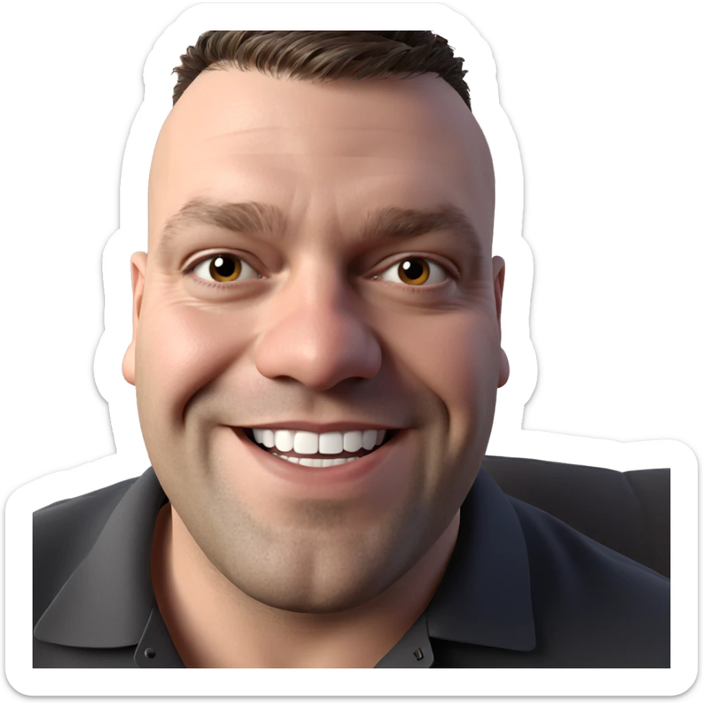 smiling bald man portrait sticker