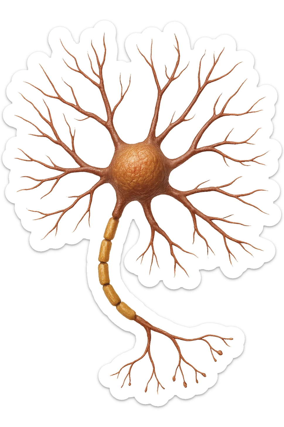 neurone umano anatomico realistico, iperrealistico 4k sticker