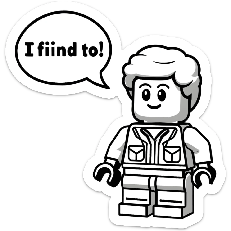 Caseoh as a one by one Lego brick, saying “I’ll find a way to blame that on sketch. Watch me”. sticker