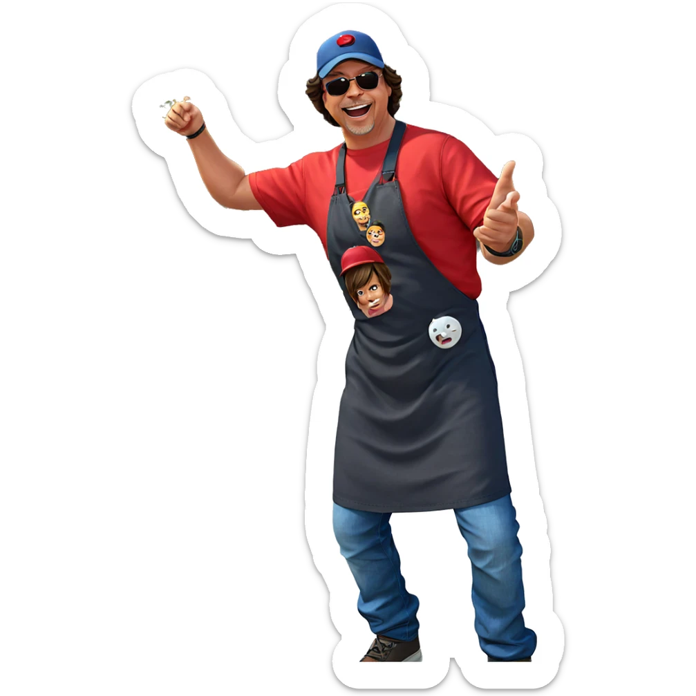 boy in red shirt outdoors sticker