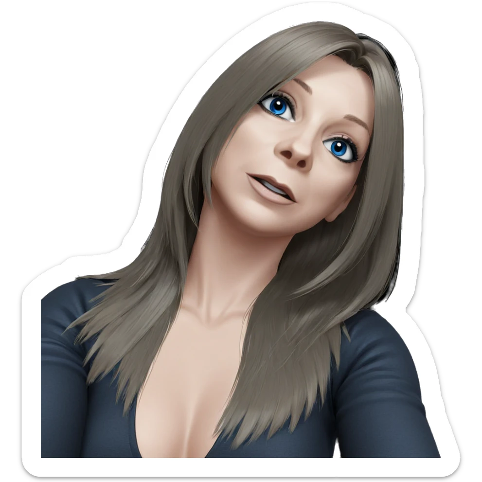 blue-eyed beauty in black sticker