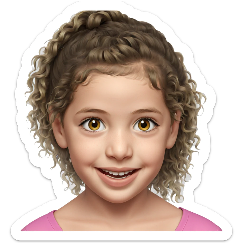realistic portrait of smiling girl sticker