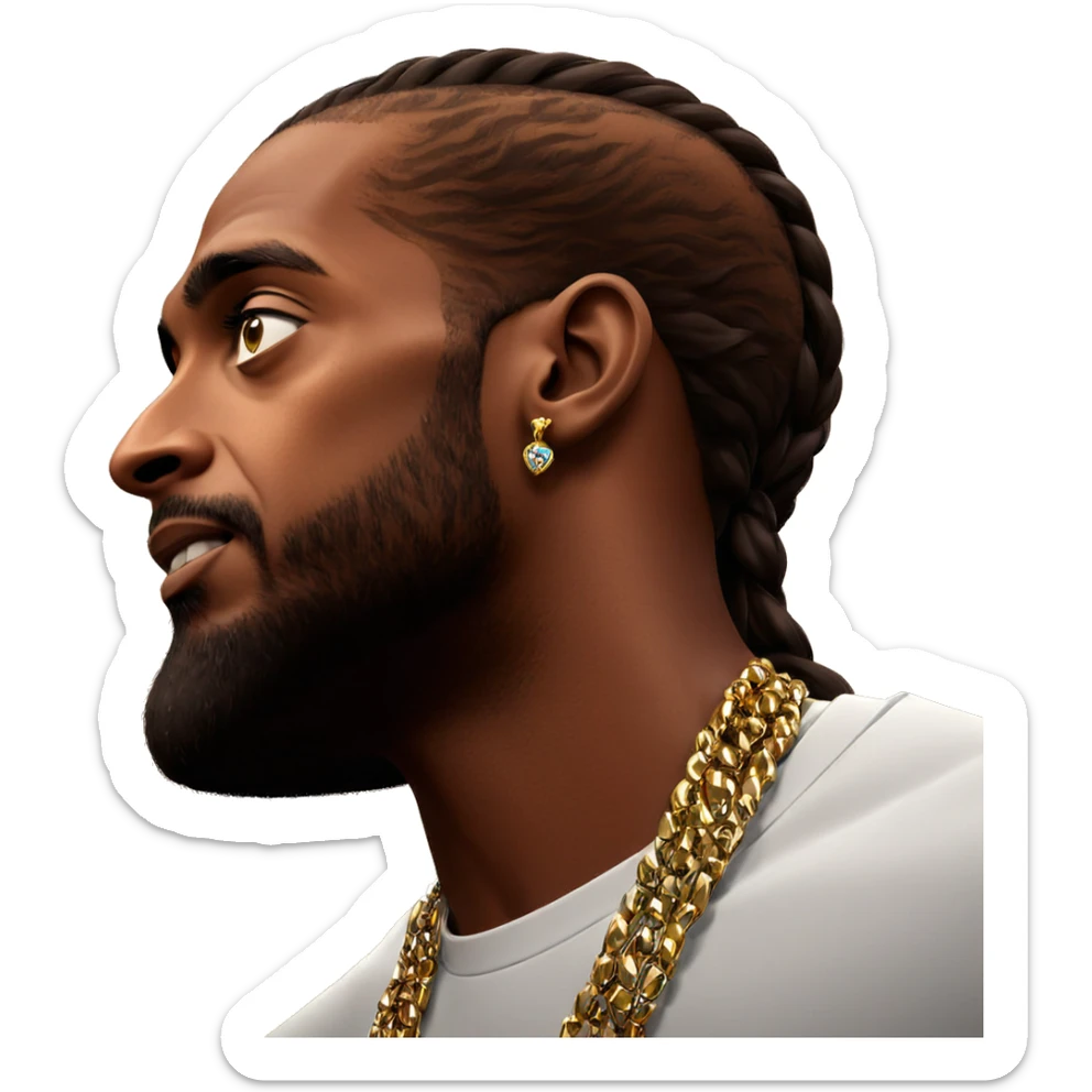 dark-skinned male with jewelry sticker