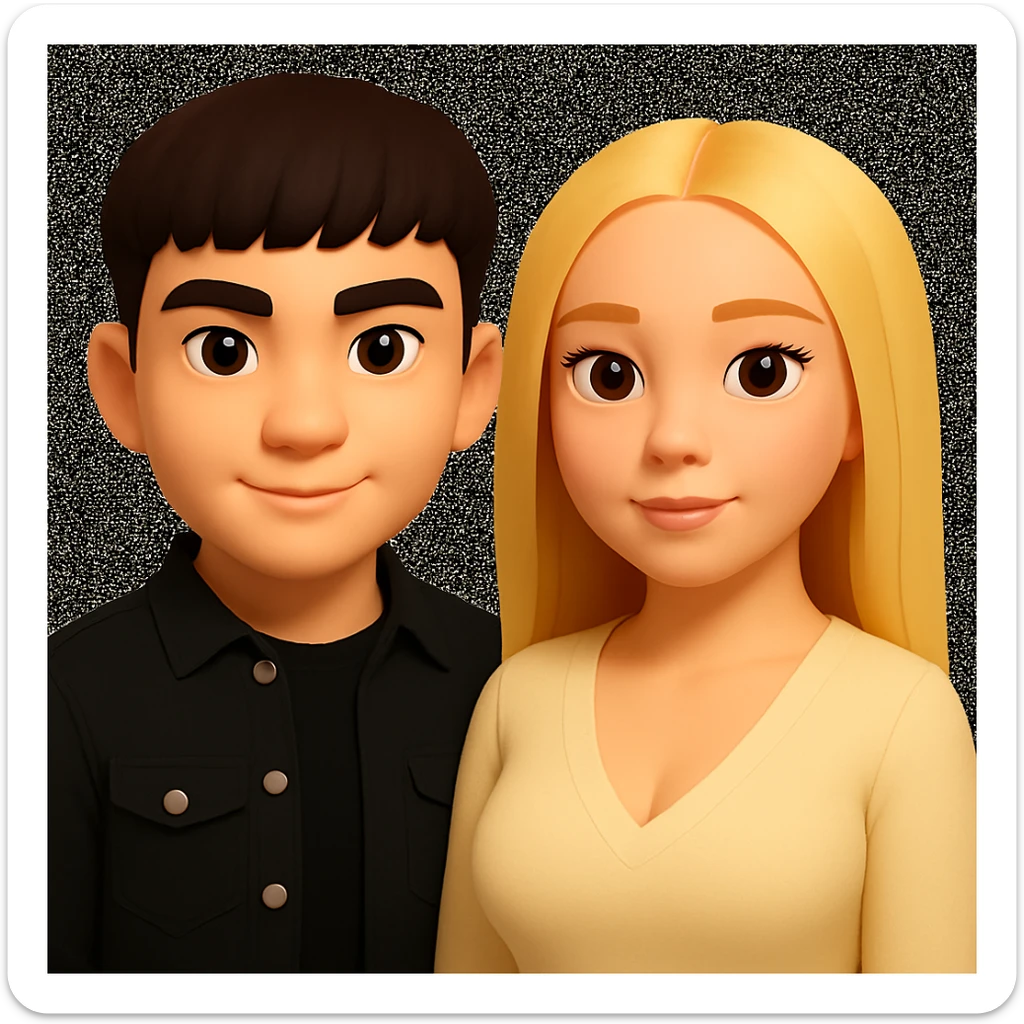 Slightly increase the volume of the upper body of the girl and rotate her to face forward, preserving the style of the original image. sticker