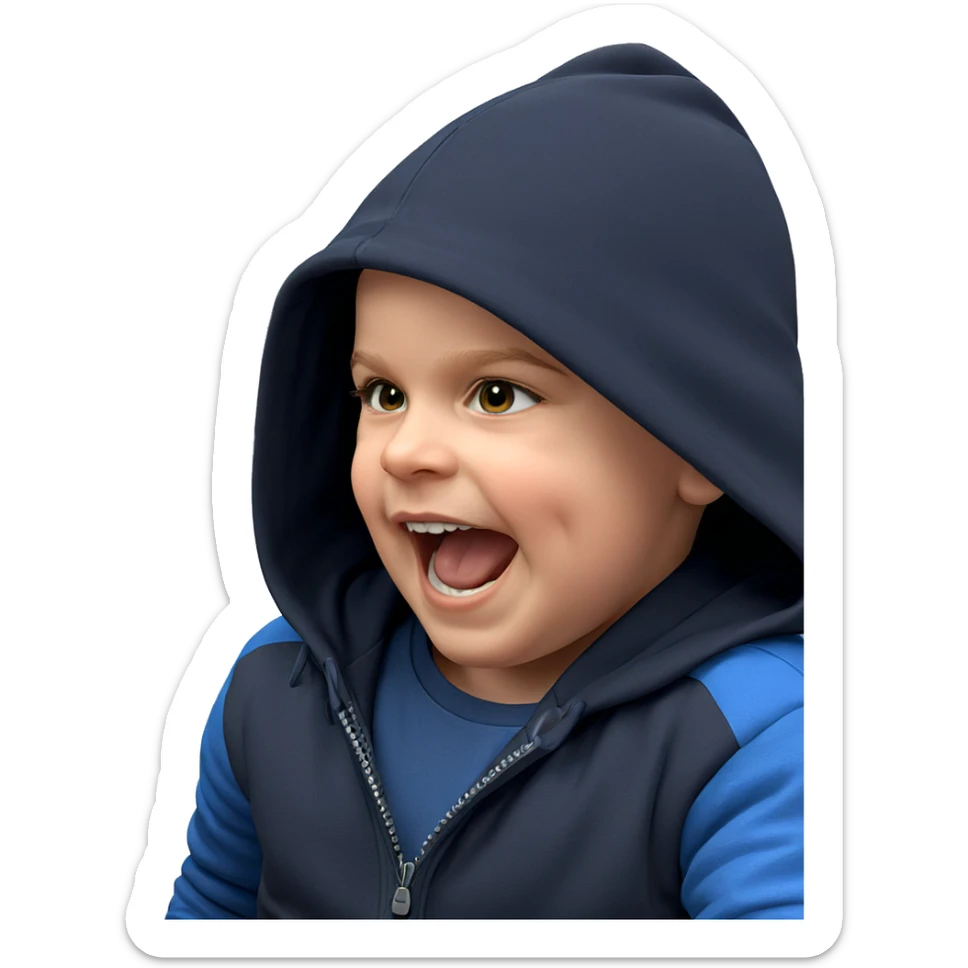 realistic meme of boy indoors sticker