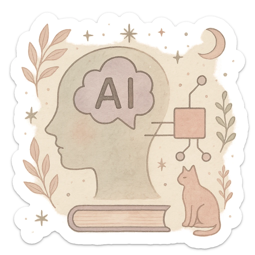 

A gentle, poetic digital illustration in the style of “Jardim da Ju”. The scene blends nature, cosmos and tenderness — hand-drawn lines, soft textures, and muted pastel tones (sage green, lilac, rose, cream). Elements like leaves, stars, cats, books, and celestial details coexist naturally. The mood is magical yet grounded, evoking sensitivity, reflection, and quiet intelligence. The lighting is warm and dreamy, with delicate sparkles and organic shapes. Artistic style: watercolor + fine line art, minimal, elegant, emotional and intimate.


(use conforme a IA utilizada)

Mood: magical realism, soft light, emotional, feminine, intellectual

Style keywords: watercolor, fine ink lines, pastel tones, digital illustration, cozy, slow aesthetic, minimal poetic composition

Colors: #9BA48A (verde sálvia), #E6B7B1 (rosa suave), #D0C3CC (lavanda névoa), #F6F1E7 (papel de chá), #2D2D2F (grafite noturno)

Objects recorrentes: folhas, flores, livros, chá, gatos, estrelas, constelações, velas, mãos, janelas abertas, estufas, estantes, sementes, instrumentos musicais

Emoção central: sensibilidade lúcida — calma, introspectiva e real sticker