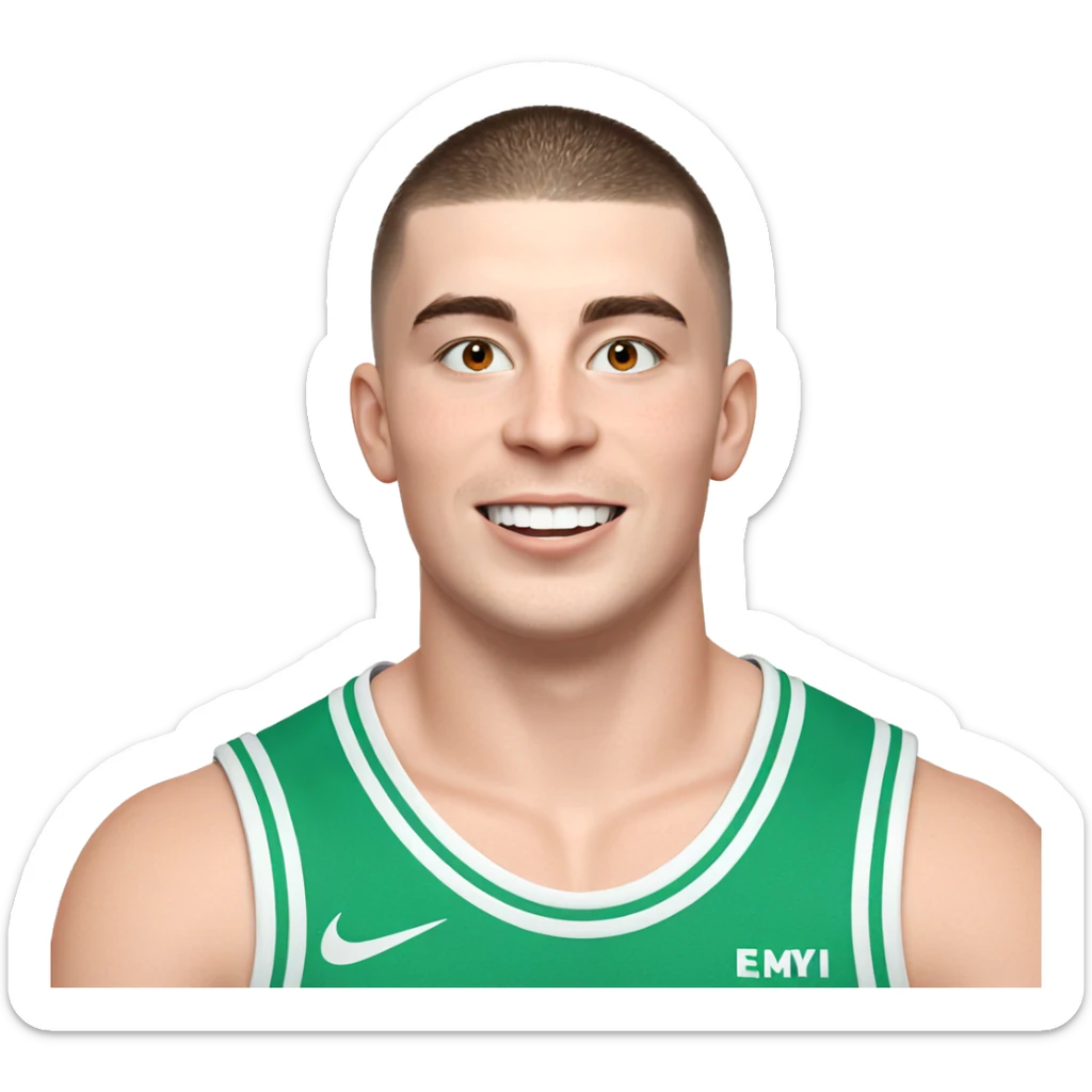 smiling boy on white bg sticker