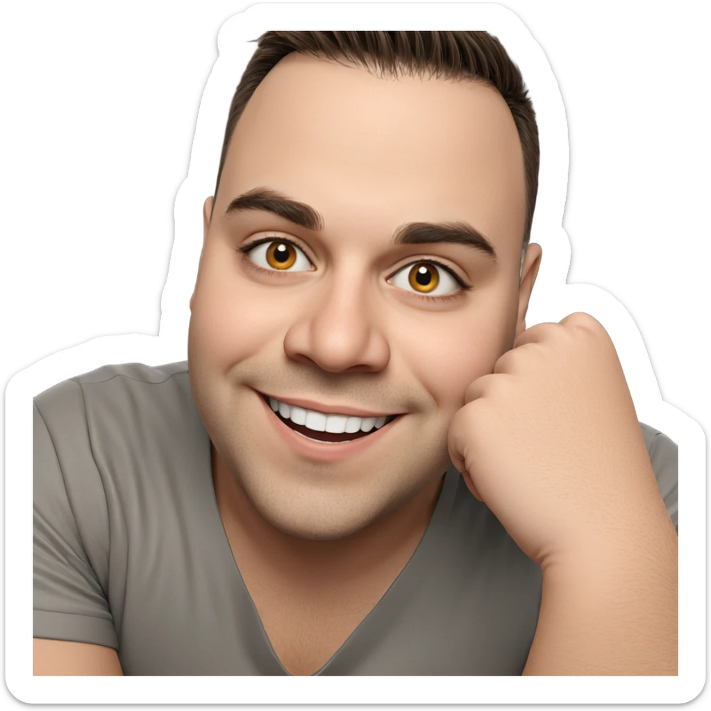 smiling boy in shirt sticker