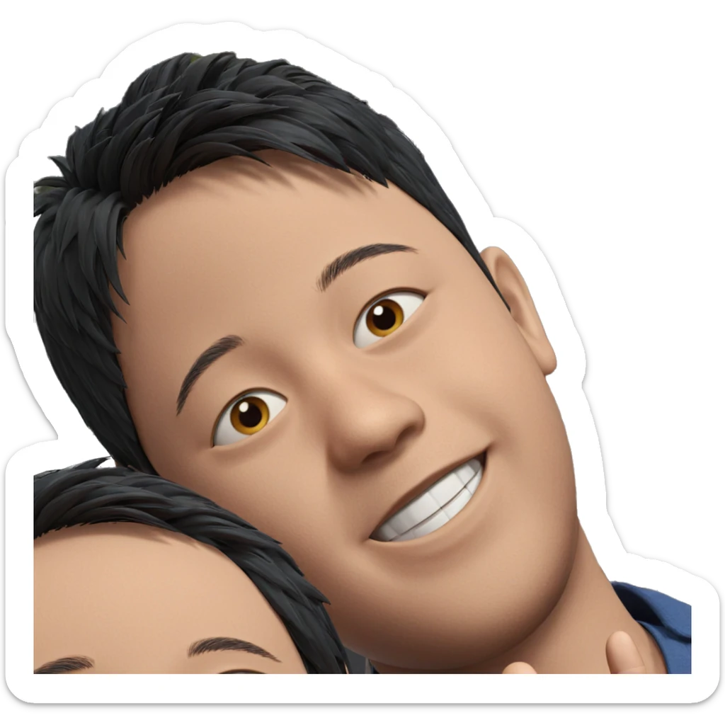 boys smiling outdoors together sticker