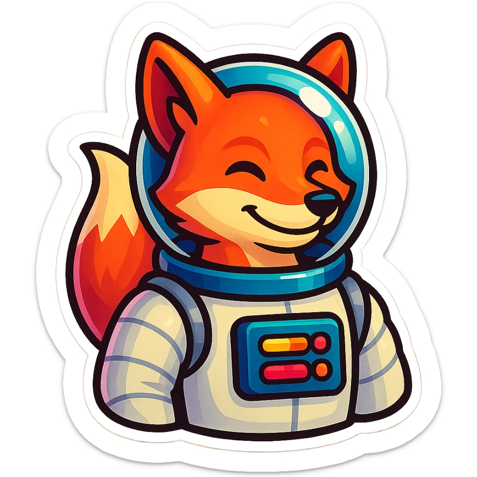 fox asstronaut sticker