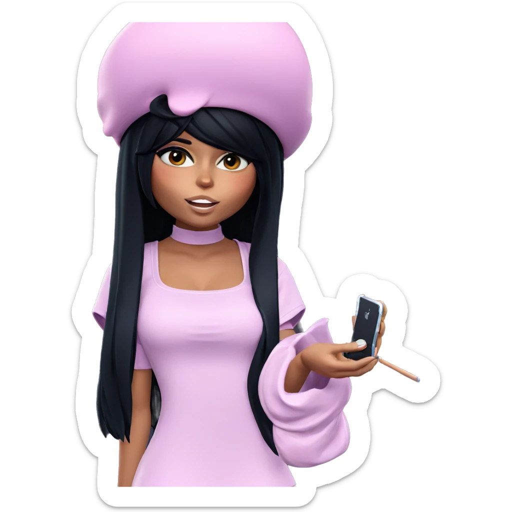 girl in dark hat sticker