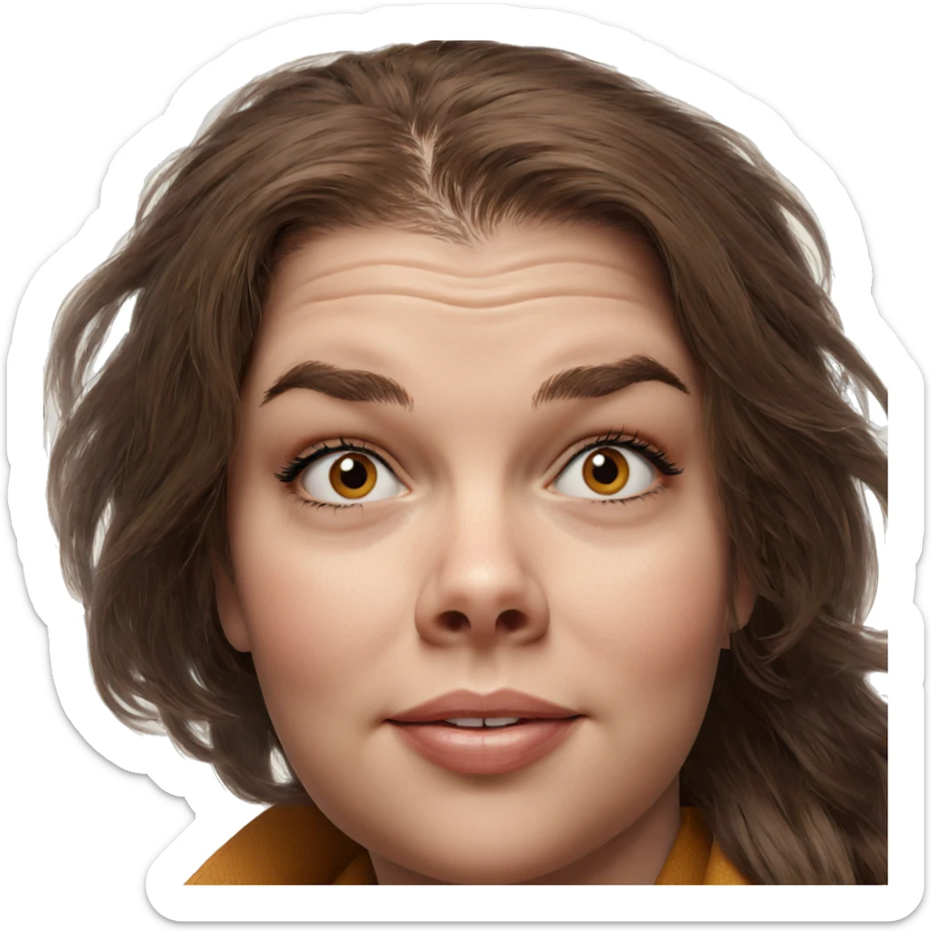 brown haired girl portrait sticker