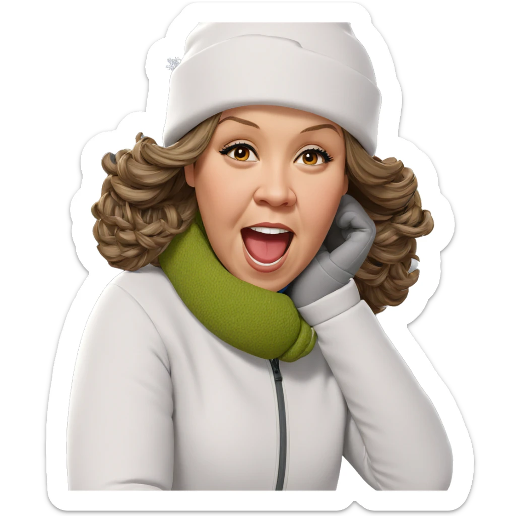 girl in snow hat sticker
