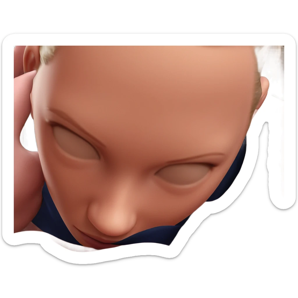 realistic close-up of girl sticker