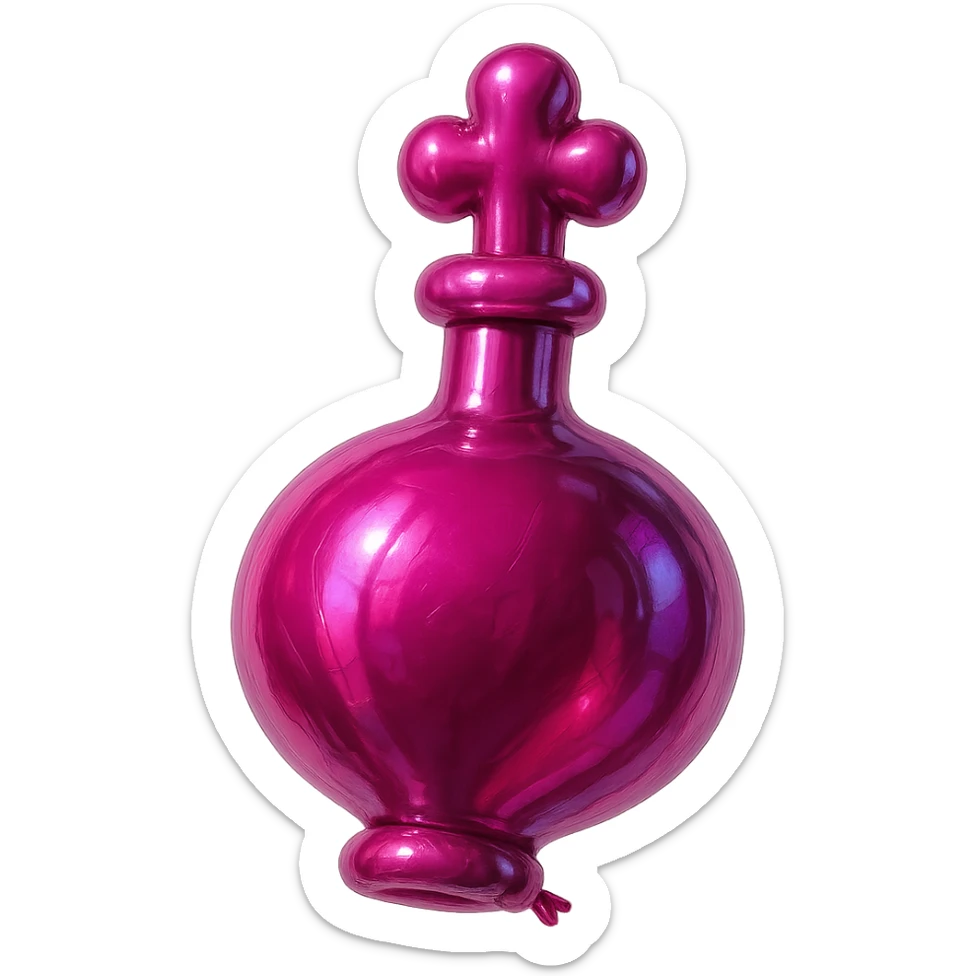 pink goth potion bottle, balloon style, playful and gothic sticker