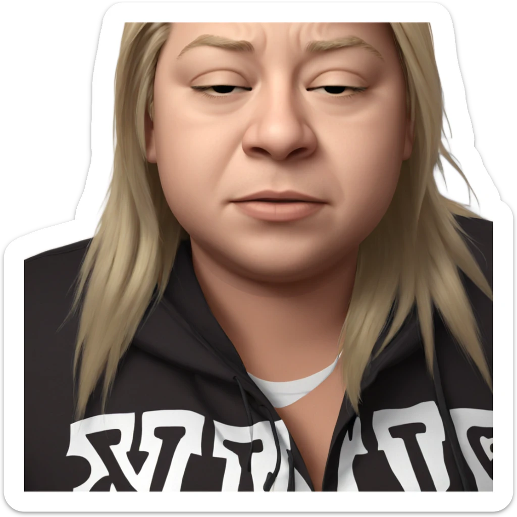 blonde boy with closed eye sticker