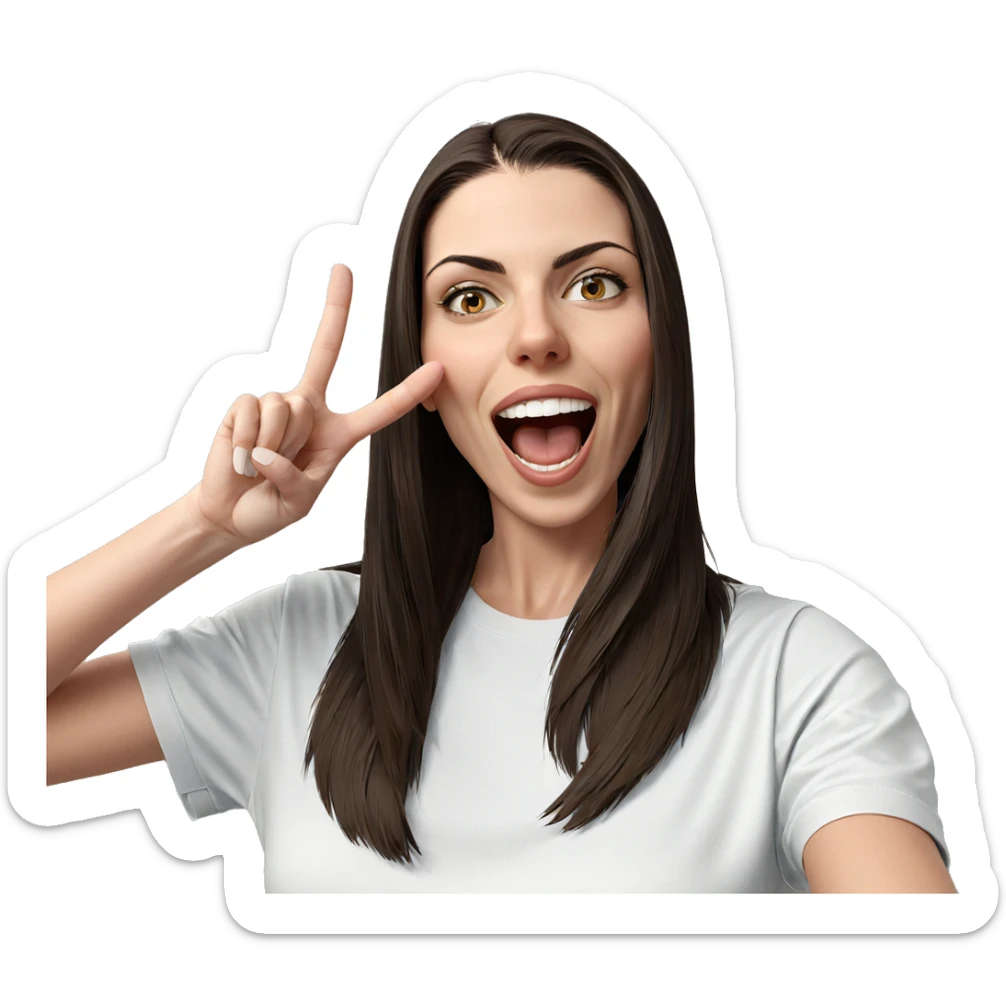 girl with open mouth smile sticker
