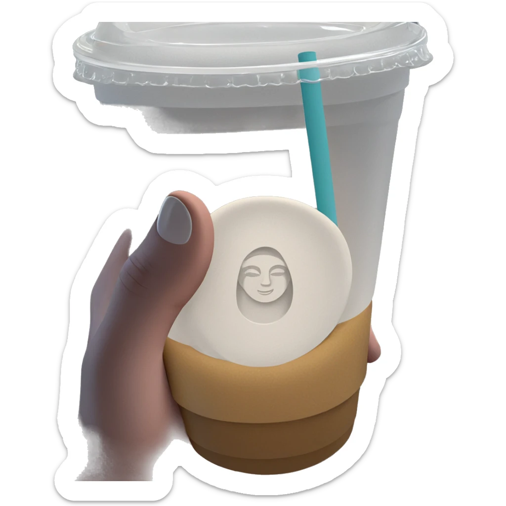 pov hands holding drink sticker