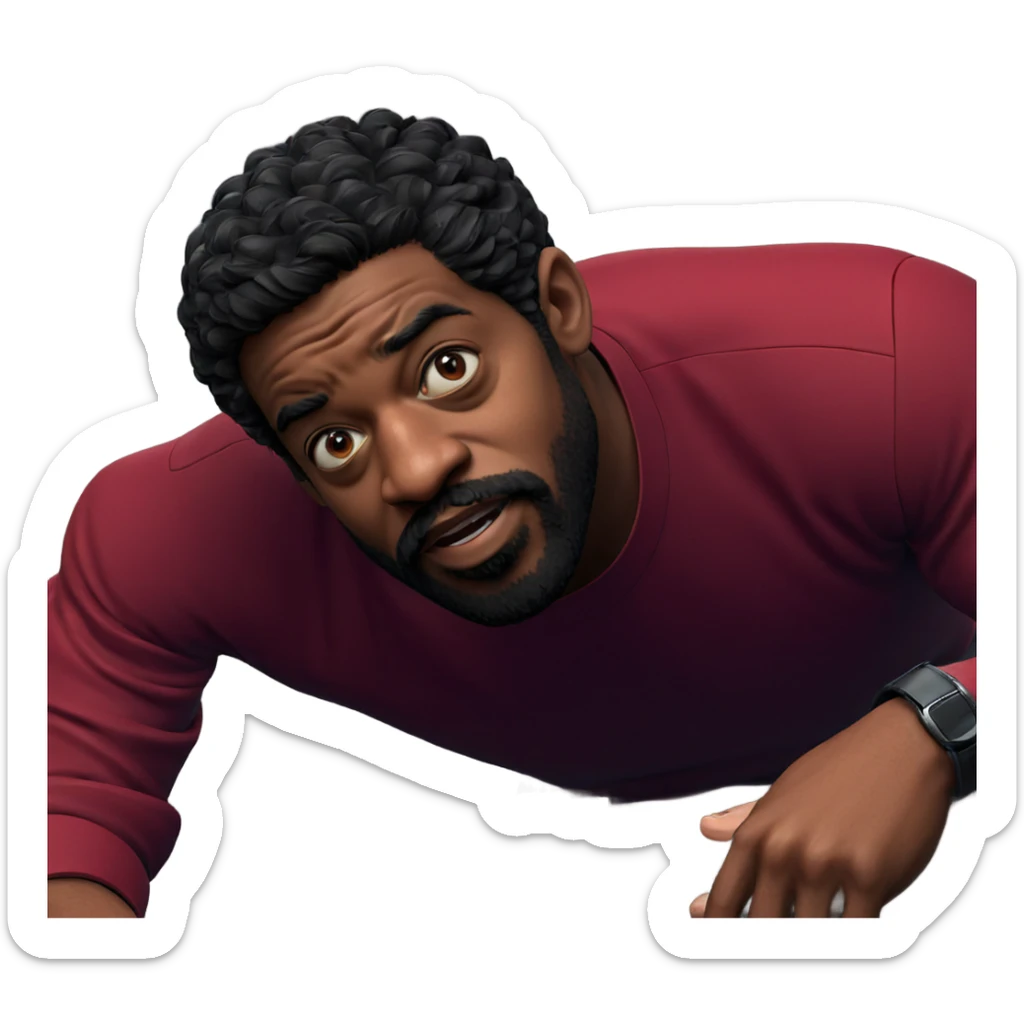 bearded meme boy in red sticker