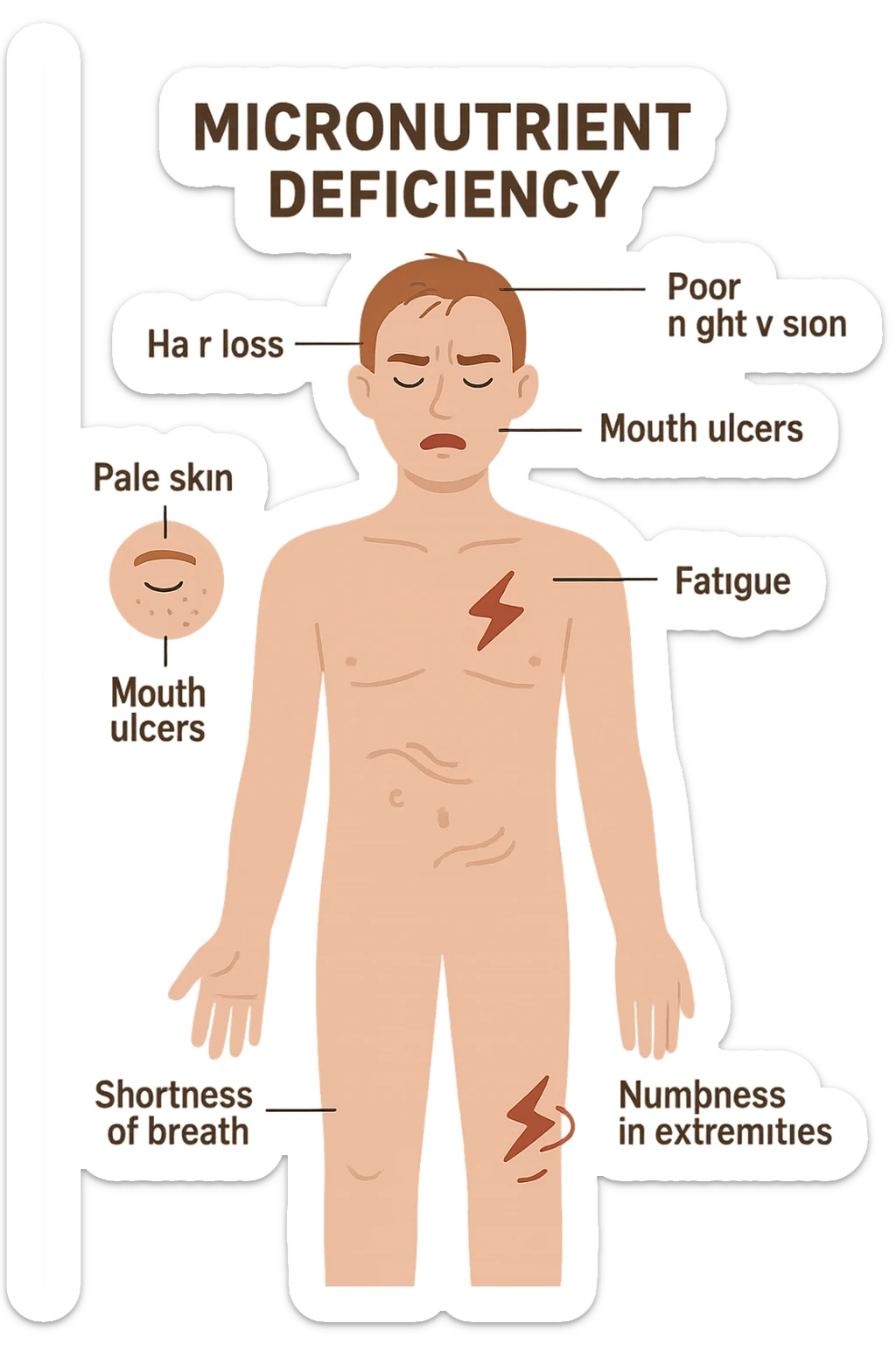 corpo umano in carenza di micronutrienti sticker