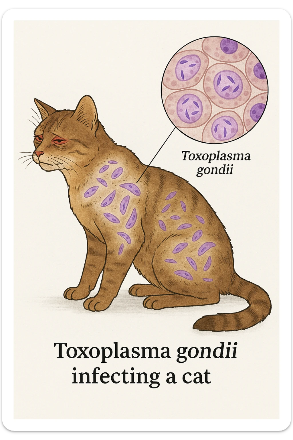 Toxoplasma gondii, infetta gatto  sticker
