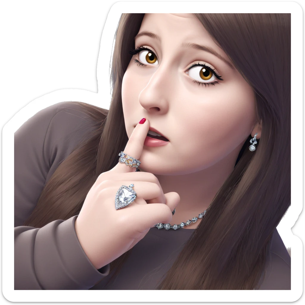 girl with jewelry and intrigue sticker