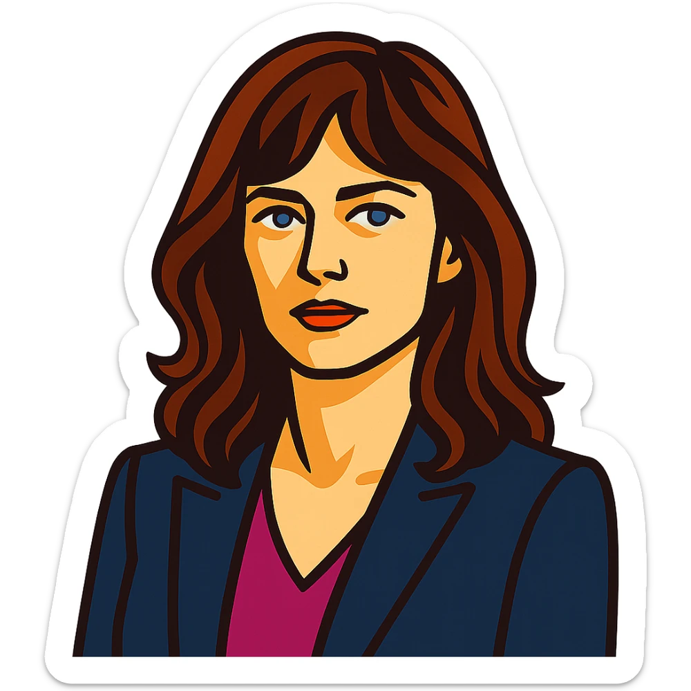 vibrant toon style portrait of Teresa Lisbon from The Mentalist sticker