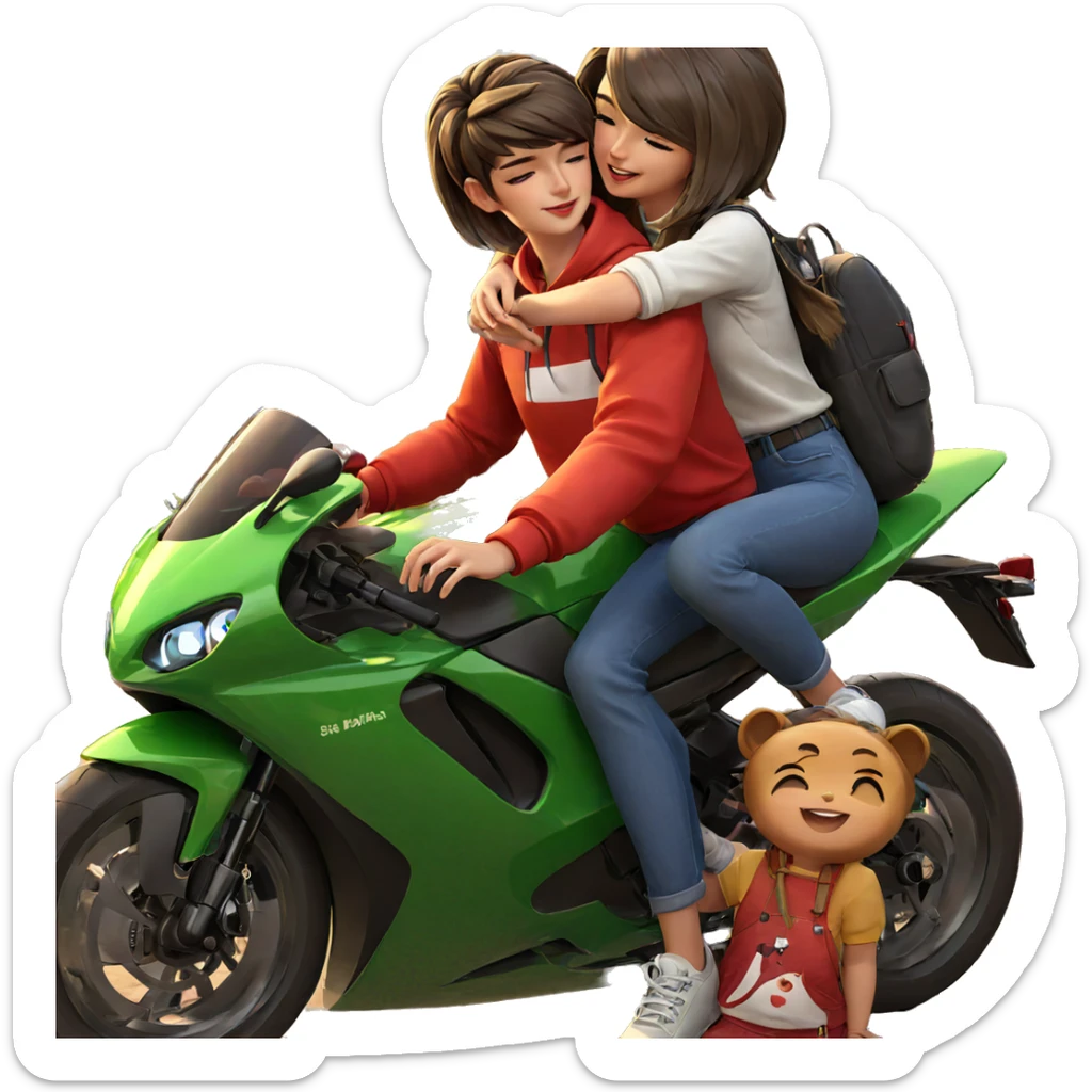 girls enjoying a sunny day sticker