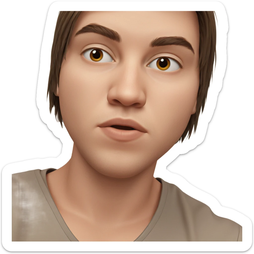 boy with brown hair indoors sticker