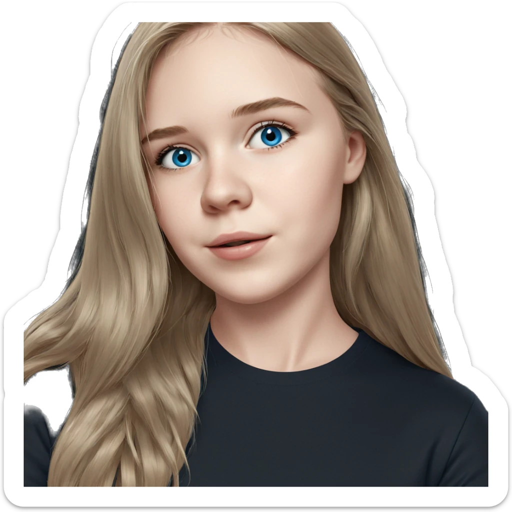 smiling girl with blue eyes sticker
