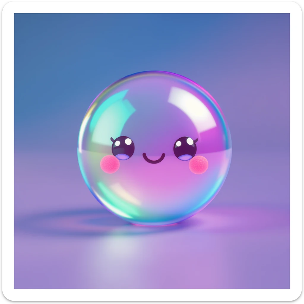 cute and shiny object with a gradient effect sticker