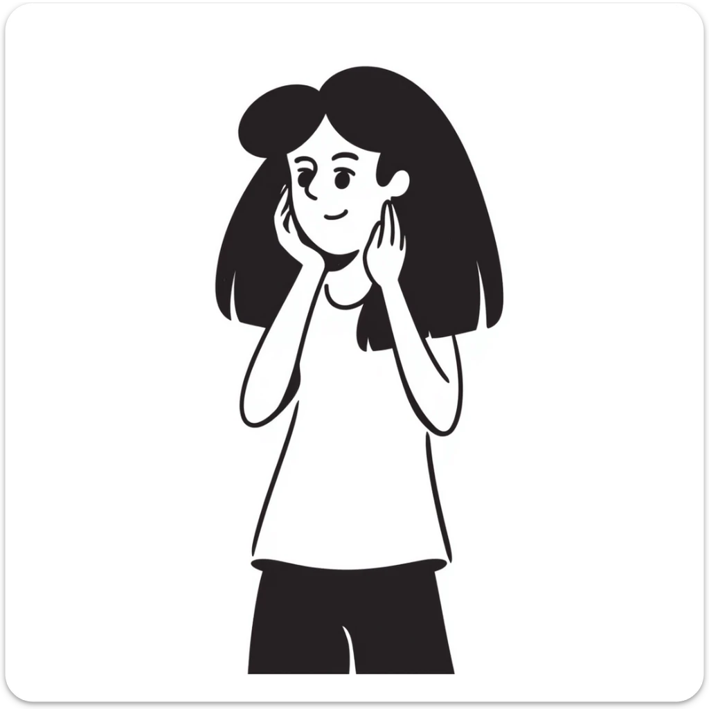 pretty girl with straight black hair sticker