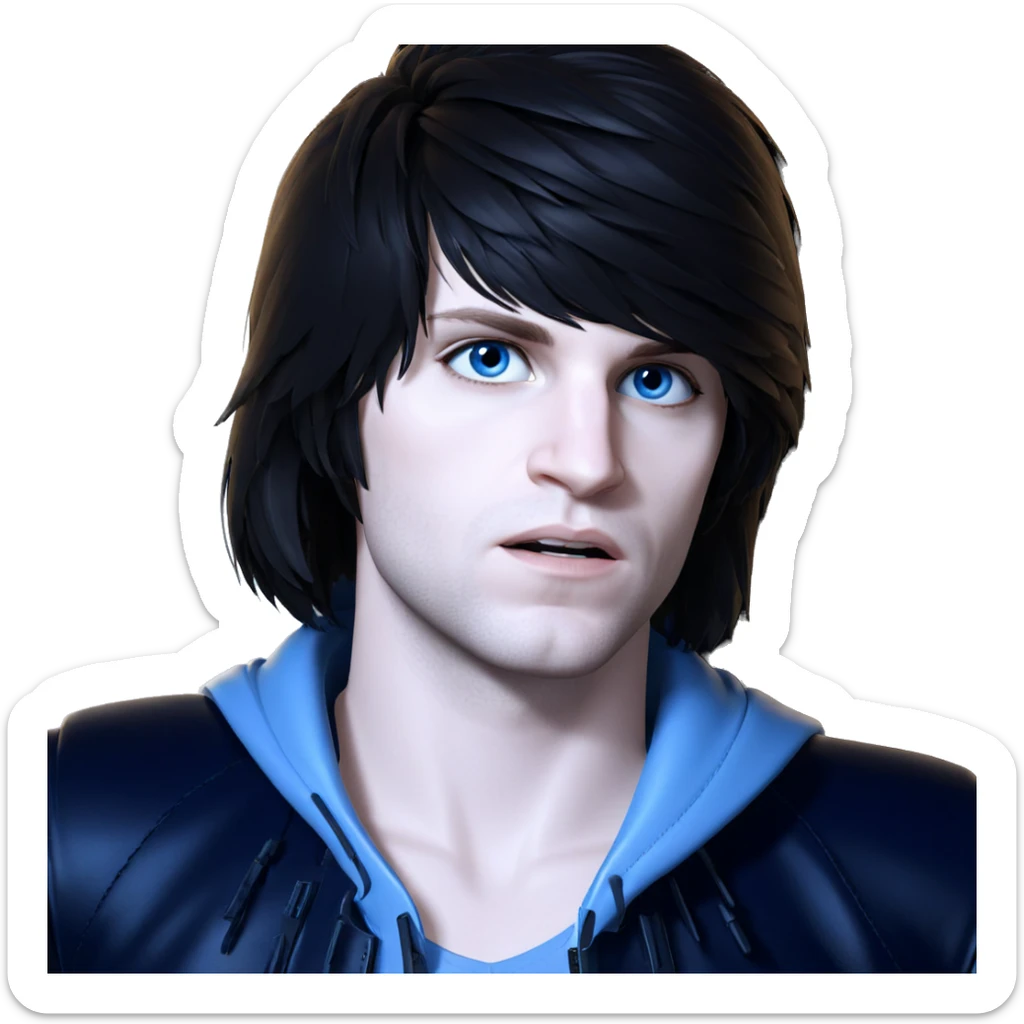 blue eyed girl in leather sticker