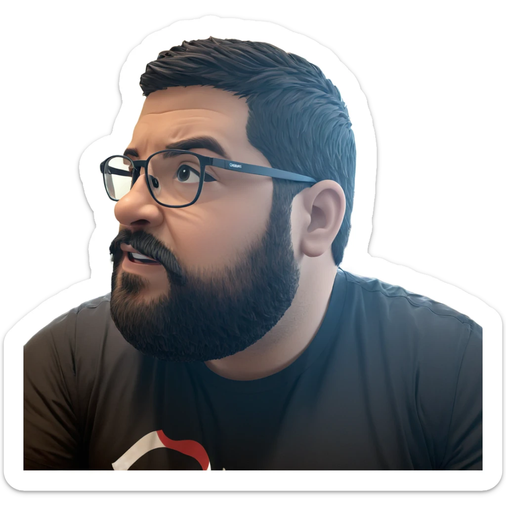 portrait of a bearded man sticker