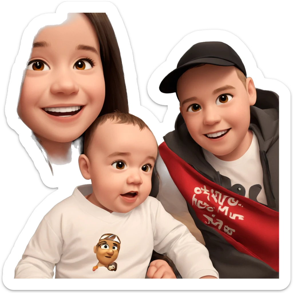 boys in white shirts smiling sticker