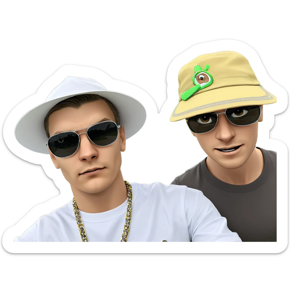 boys outdoors in stylish accessories sticker