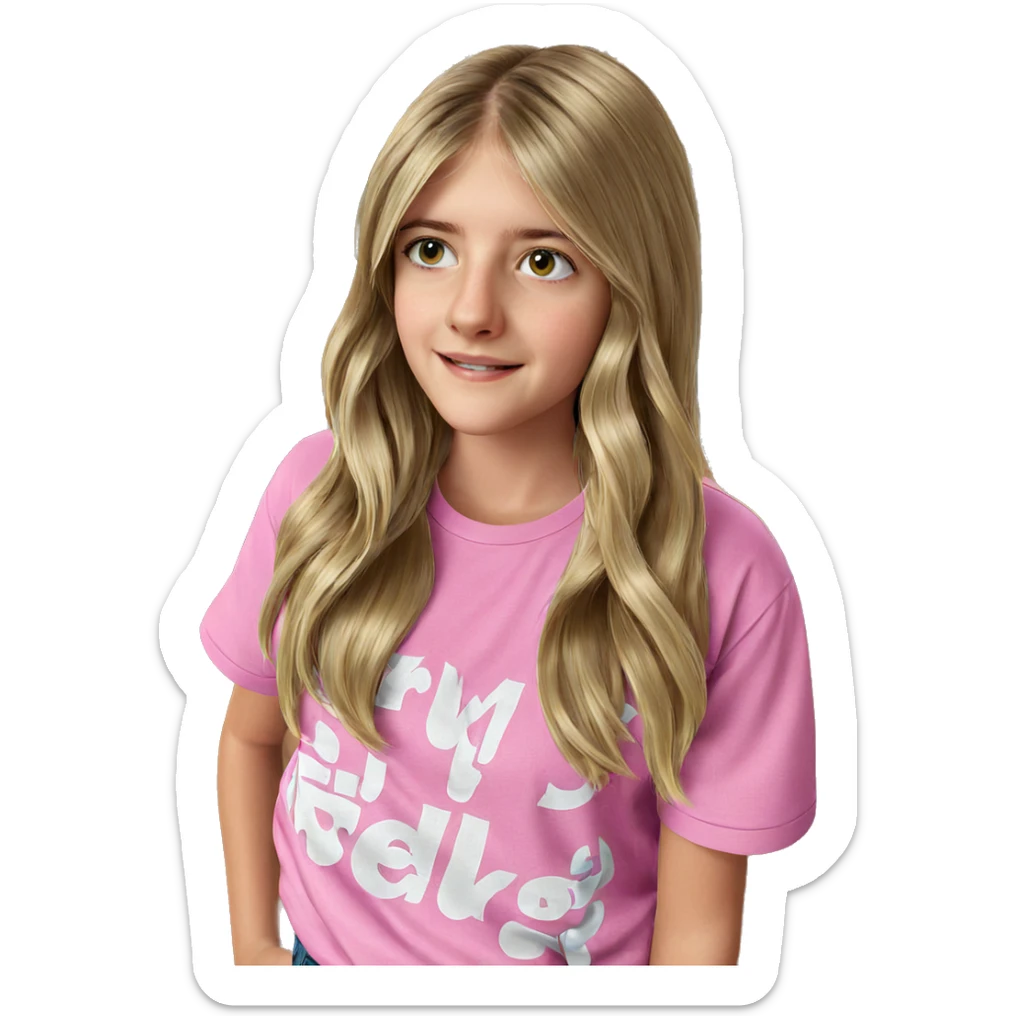blonde girl with long hair sticker